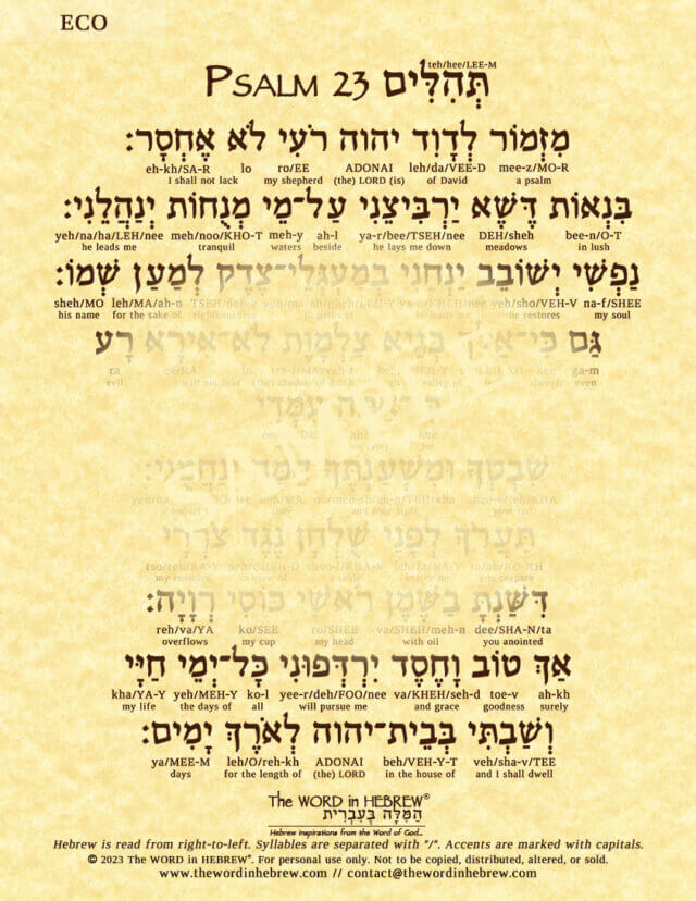Psalm 23 in Hebrew - ECO_web_2023